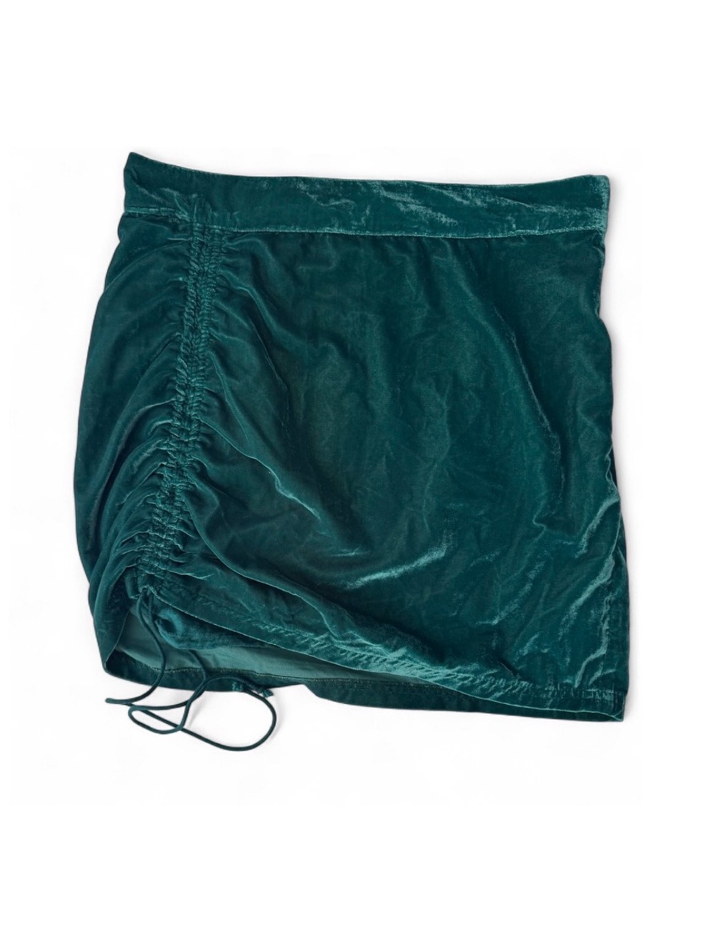 Free People Teal Velvet Mini Skirt